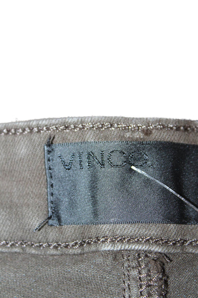 Vince Womens Cotton Mid Rise Pocketed Casual Skinny Jeans Brown Size 27