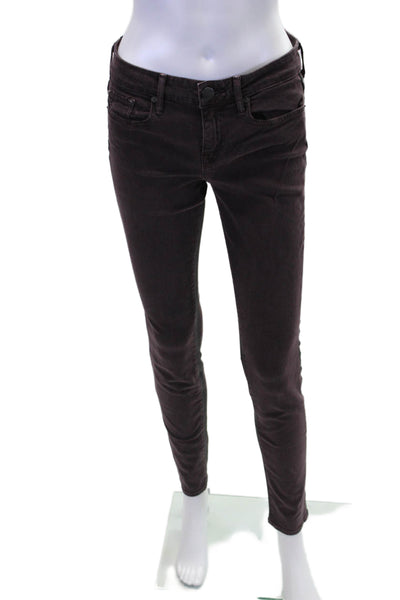 Vince Womens Cotton Side Stripe Detail Pocketed Skinny Jeans Purple Size 26