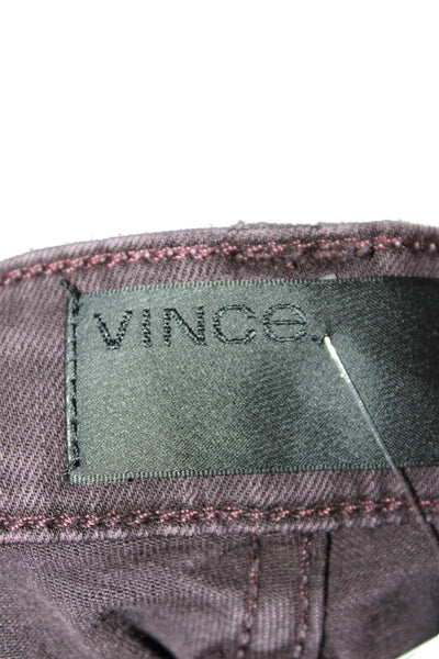 Vince Womens Cotton Side Stripe Detail Pocketed Skinny Jeans Purple Size 26