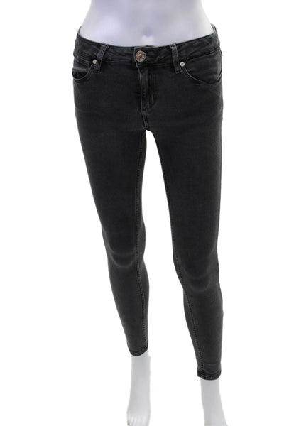 Sandro Womens Cotton Pocketed Mid Rise Casual Skinny Jeans Gray Size 36
