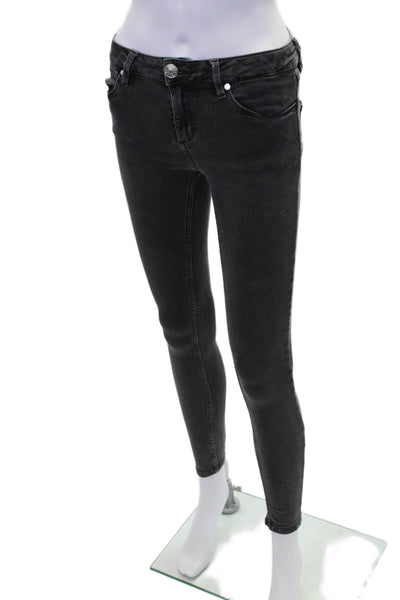 Sandro Womens Cotton Pocketed Mid Rise Casual Skinny Jeans Gray Size 36