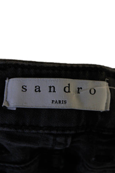 Sandro Womens Cotton Pocketed Mid Rise Casual Skinny Jeans Gray Size 36