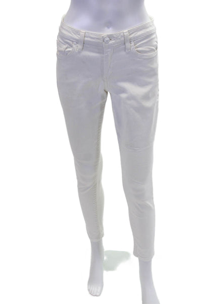 Joes Womens Cotton Pocketed Low Rise Casual Skinny Jeans Solid White Size 26