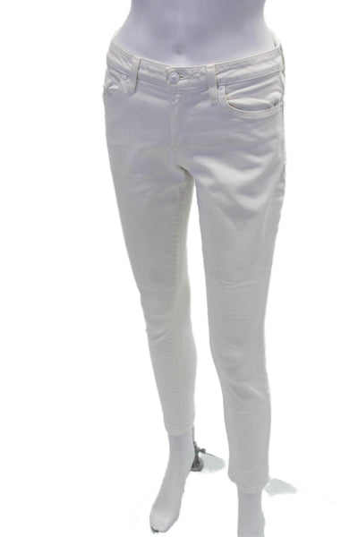 Joes Womens Cotton Pocketed Low Rise Casual Skinny Jeans Solid White Size 26