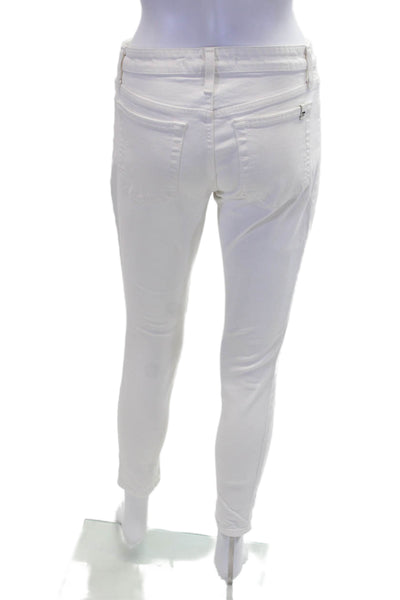 Joes Womens Cotton Pocketed Low Rise Casual Skinny Jeans Solid White Size 26