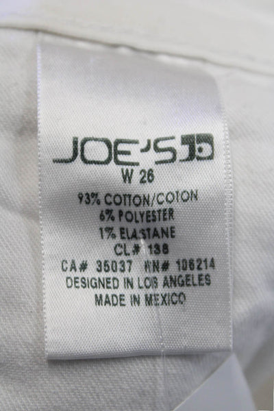 Joes Womens Cotton Pocketed Low Rise Casual Skinny Jeans Solid White Size 26