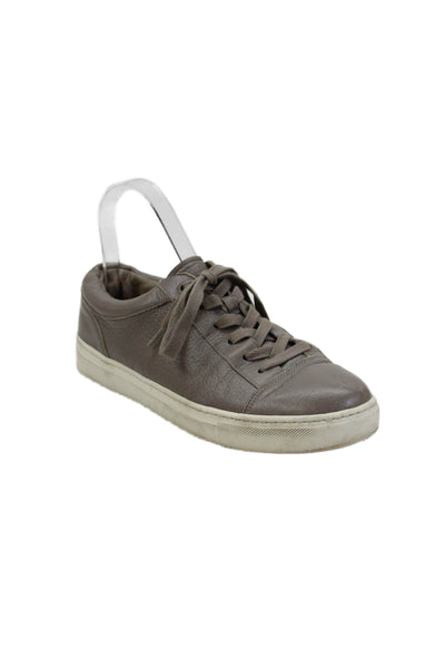 Vince Womens Leather Lace Up Casual Low Top Sneakers Light Gray Size EUR 38