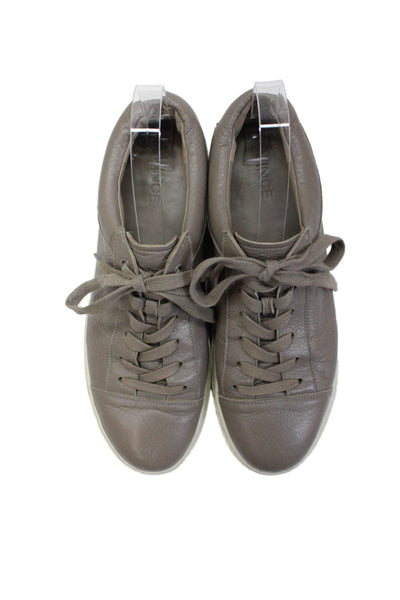 Vince Womens Leather Lace Up Casual Low Top Sneakers Light Gray Size EUR 38
