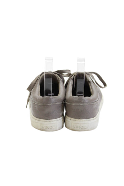 Vince Womens Leather Lace Up Casual Low Top Sneakers Light Gray Size EUR 38