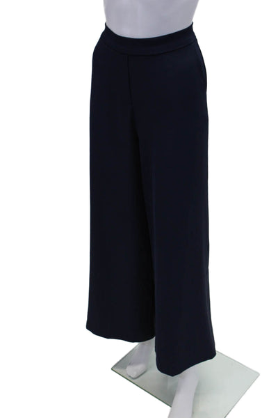 Robertson + Rodeo Womens Elastic Waistband Straight Leg Dress Pants Navy Size M