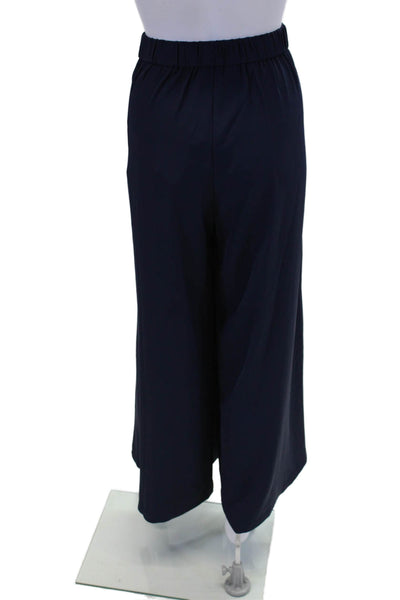 Robertson + Rodeo Womens Elastic Waistband Straight Leg Dress Pants Navy Size M