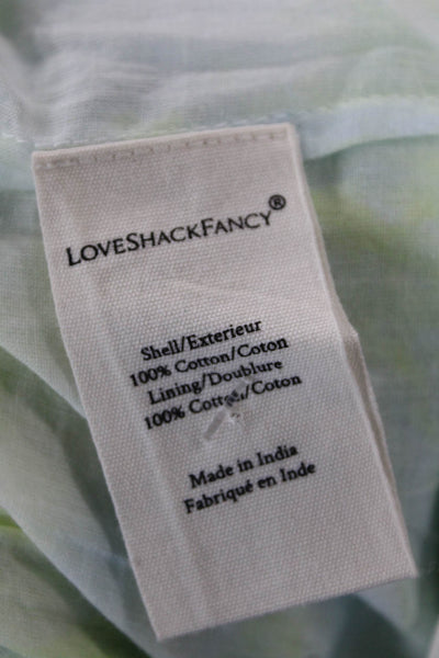 Love Shack Fancy Womens Tiered A Line Skirt Blue Yellow Cotton Size Extra Small