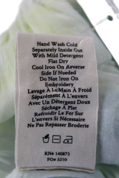 Love Shack Fancy Womens Tiered A Line Skirt Blue Yellow Cotton Size Extra Small
