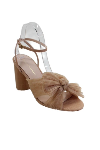 Loeffler Randall Womens Camellia Pleated Bow Heel with Ankle Strap - Beauty Size