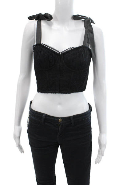 Night Night by Jonathan Simkhai Womens Naomi Lace Bustier - Black Size M