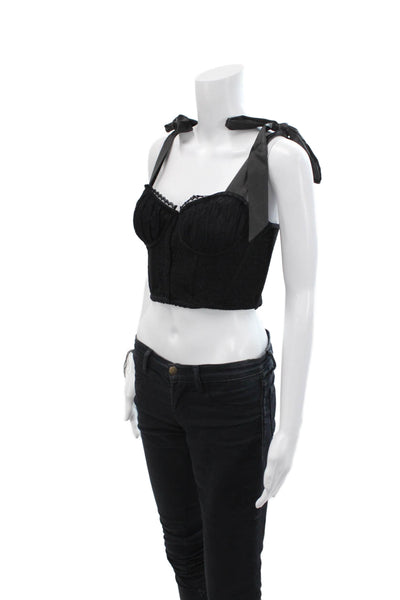 Night Night by Jonathan Simkhai Womens Naomi Lace Bustier - Black Size M