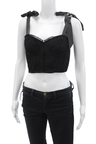 Night Night by Jonathan Simkhai Womens Naomi Lace Bustier - Black Size S