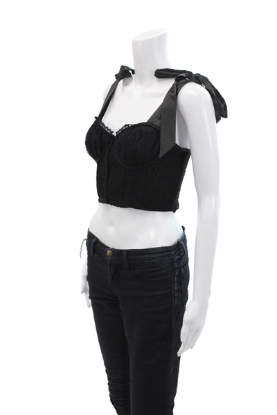 Night Night by Jonathan Simkhai Womens Naomi Lace Bustier - Black Size S
