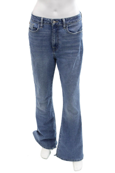 Hudson Womens Cotton High Waisted Pocketed Flared Leg Jeans Blue Size 28