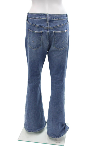 Hudson Womens Cotton High Waisted Pocketed Flared Leg Jeans Blue Size 28
