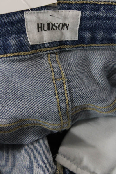 Hudson Womens Cotton High Waisted Pocketed Flared Leg Jeans Blue Size 28