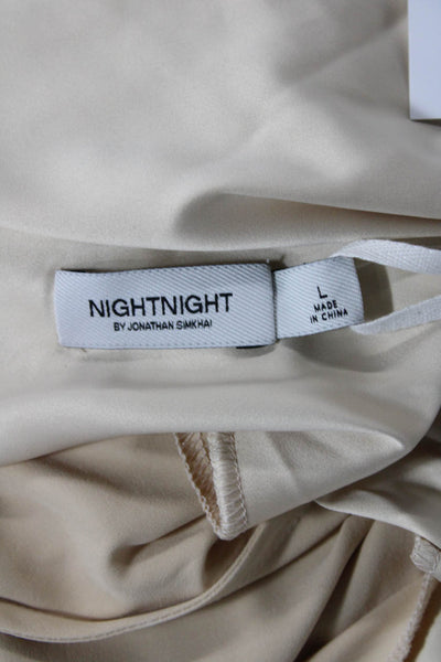 Night Night by Jonathan Simkhai Womens Scarlett Cowl Neck Cami - Champagne Size