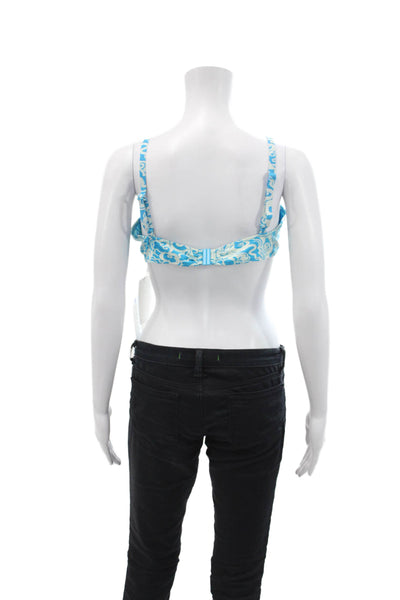 A.L.C. Womens Dylan Bikini Top - Scone/Blue Size XL
