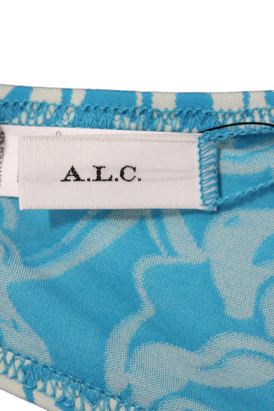 A.L.C. Womens Dylan Bikini Top - Scone/Blue Size XL
