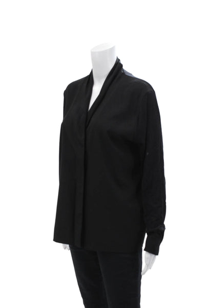 Ted Baker Womens Long Sleeve Open Front Lined Sleek Blouse Black Size 05