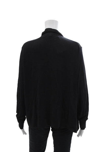 Ted Baker Womens Long Sleeve Open Front Lined Sleek Blouse Black Size 05