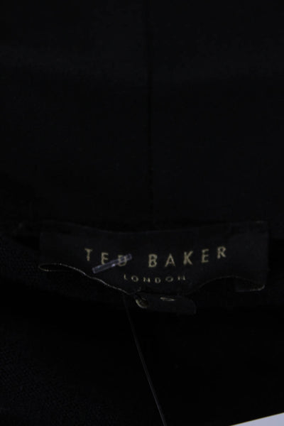 Ted Baker Womens Long Sleeve Open Front Lined Sleek Blouse Black Size 05