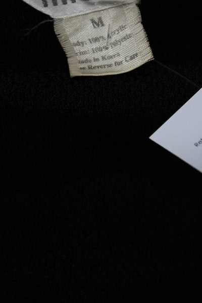 Misook Womens Textured Long Sleeve Lined Knit Fitted Blouse Black Size M