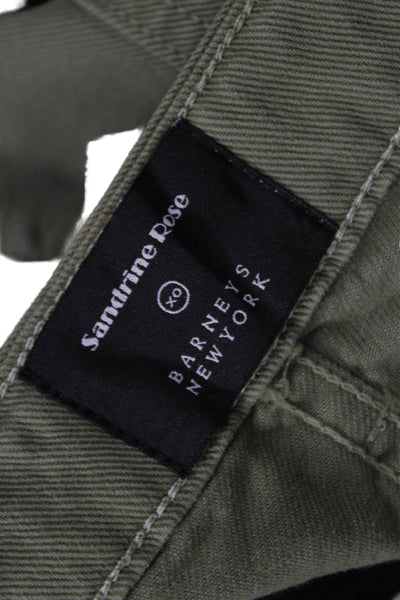Sandrine Rose Barneys New York Womens Denim Embroidered Raw Hem Skirt Green Size