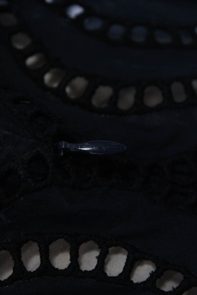 Marc By Marc Jacobs Womens Eyelet Ruffled Tank Top Navy Blue Black Size 6