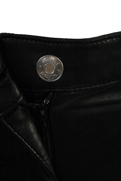 Wilfred Free Womens Pocketed Faux Leather Skinny Leg Pants Black Size 0