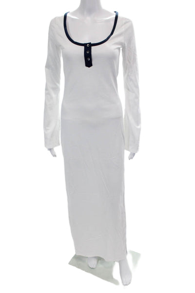CAROLINE CONSTAS Womens Karla Bell Sleeve Colorblock Maxi Dress - Alabaster Navy