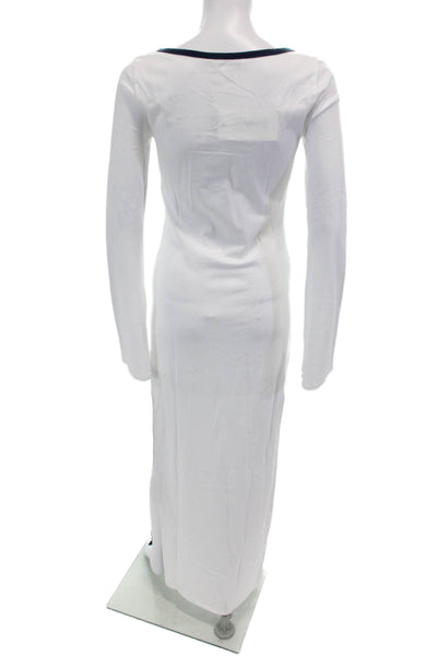 CAROLINE CONSTAS Womens Karla Bell Sleeve Colorblock Maxi Dress - Alabaster Navy