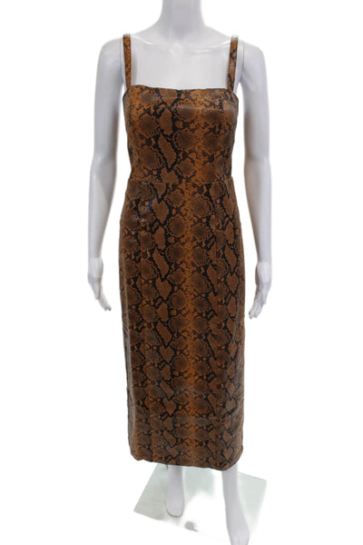 KITRI Womens Ursula Snakeskin Vinyl Dress - Caramel Snakeskin Print Size 8