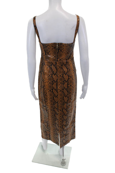 KITRI Womens Ursula Snakeskin Vinyl Dress - Caramel Snakeskin Print Size 8