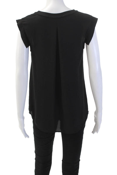 J Crew Womens Textured V-neck Sleeveless Lined Tank Blouse Black Size 04