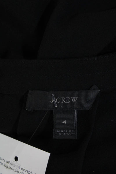 J Crew Womens Textured V-neck Sleeveless Lined Tank Blouse Black Size 04