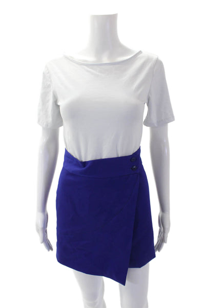 Gianni Versace Womens Textured Long Sleeve Lined Button Crop Blazer Blue Size S