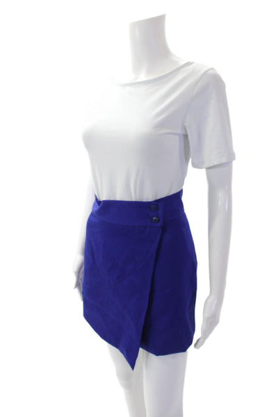 Gianni Versace Womens Textured Long Sleeve Lined Button Crop Blazer Blue Size S