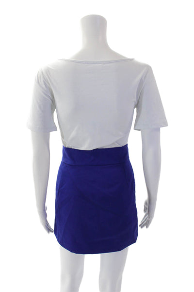 Gianni Versace Womens Textured Long Sleeve Lined Button Crop Blazer Blue Size S