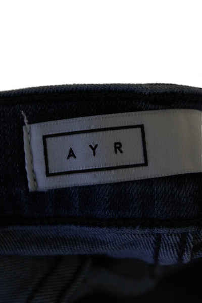 AYR Womens High Rise The Chiller Skinny Leg Jeans Blue Cotton Size 28