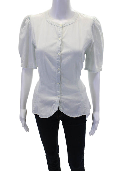 Citizens of Humanity Womens Chambray Button Down Shirt Blue Cotton Size Medium