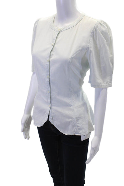 Citizens of Humanity Womens Chambray Button Down Shirt Blue Cotton Size Medium