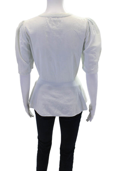 Citizens of Humanity Womens Chambray Button Down Shirt Blue Cotton Size Medium
