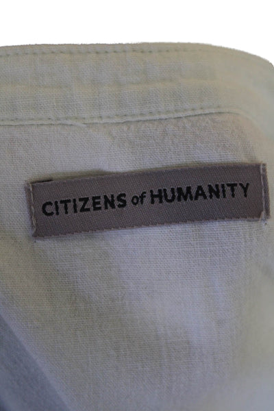 Citizens of Humanity Womens Chambray Button Down Shirt Blue Cotton Size Medium