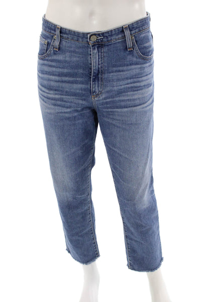 AG Men's Five Pocket Button Closure Medium Wash Straight Leg Denim Pants 32